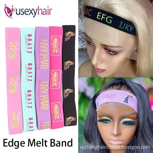 Custom Logo Adjustable Elastic Lace Melt Belt Bands For Wigs
